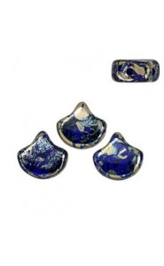 Ginko Leaf Beads 7.5x7.5mm Cobalt Rembrandt